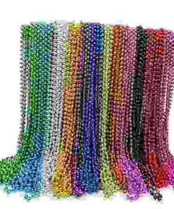 144 Pcs Mardi Gras Beads Bulk 33 Inch 7mm Carnival Beaded Necklaces