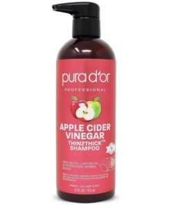 PURA D'OR Apple Cider Vinegar Thin2Thick Shampoo (16 oz) All Hair Types, Men & Women