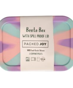 PACKED JOY Silicone Lunch Box for Adults & Kids, 40oz Bento Box